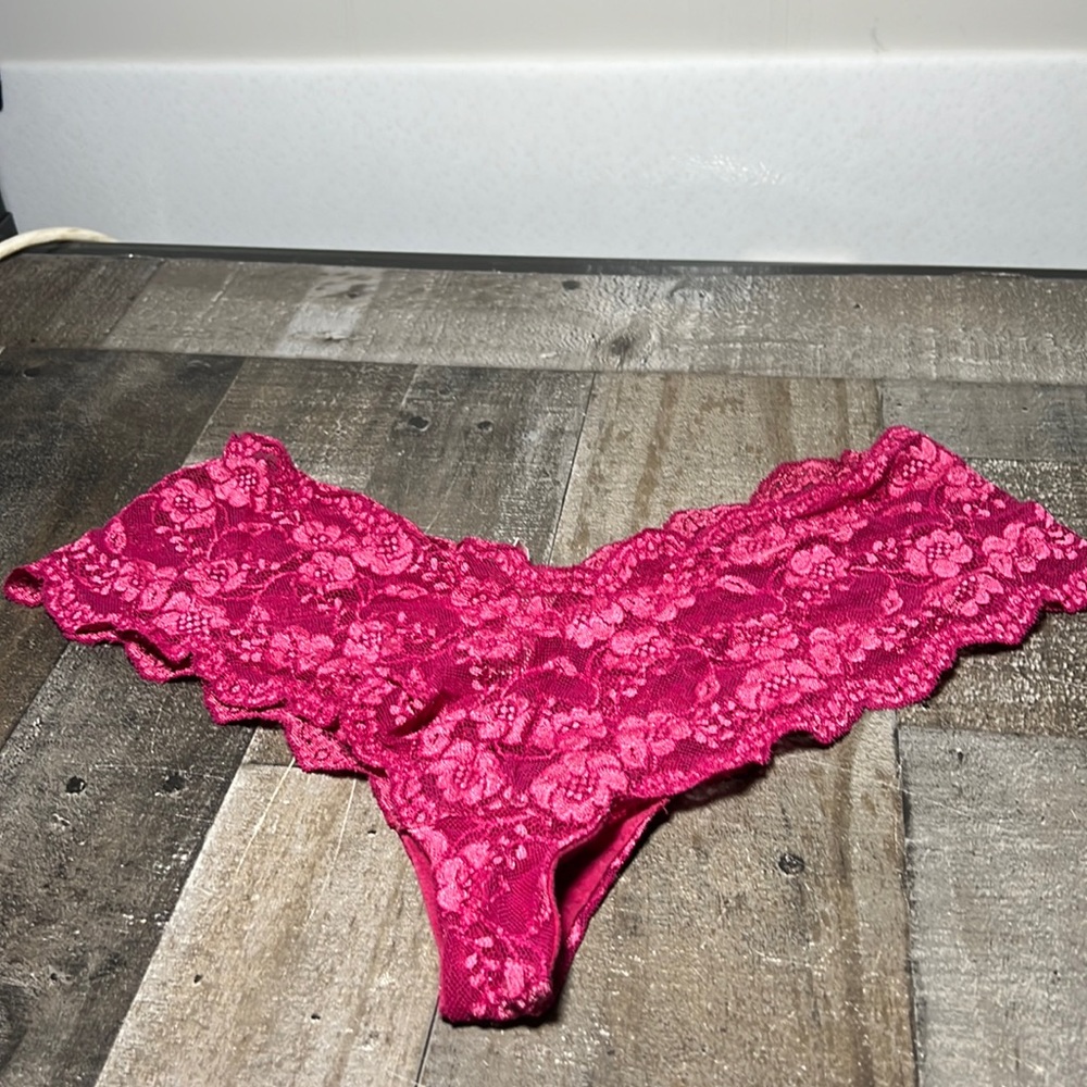 Victoria's Secret Dark Pink Lace Panties Size Large